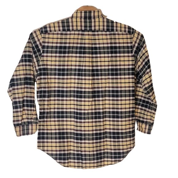 Ralph Lauren Button Down Shirt Classic Fit Long Sleeve Yellow Blue Size 16.5 - Picture 2 of 5